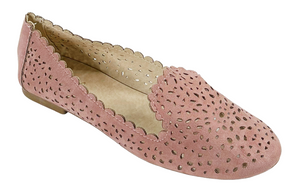 Qupid Shore-01 Women’s Laser Cut Scalloped Ballet Flats