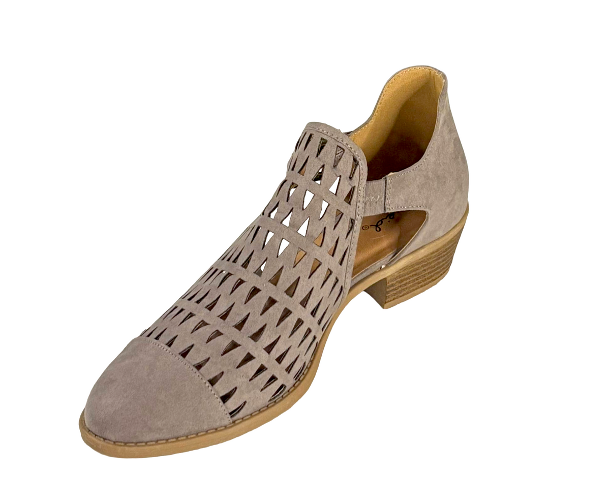 Qupid Sochi-101 Women's Cutout Ankle Bootie Heel