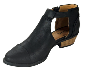 Qupid Sochi-148 Women Ankle Boot Low Heel T-Strap Buckle