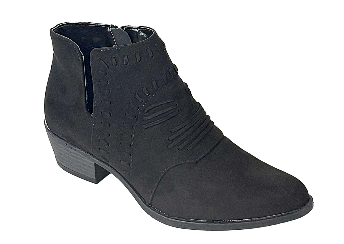 Qupid Sochi-152 Women Western Ankle Boot Low Heel Bootie