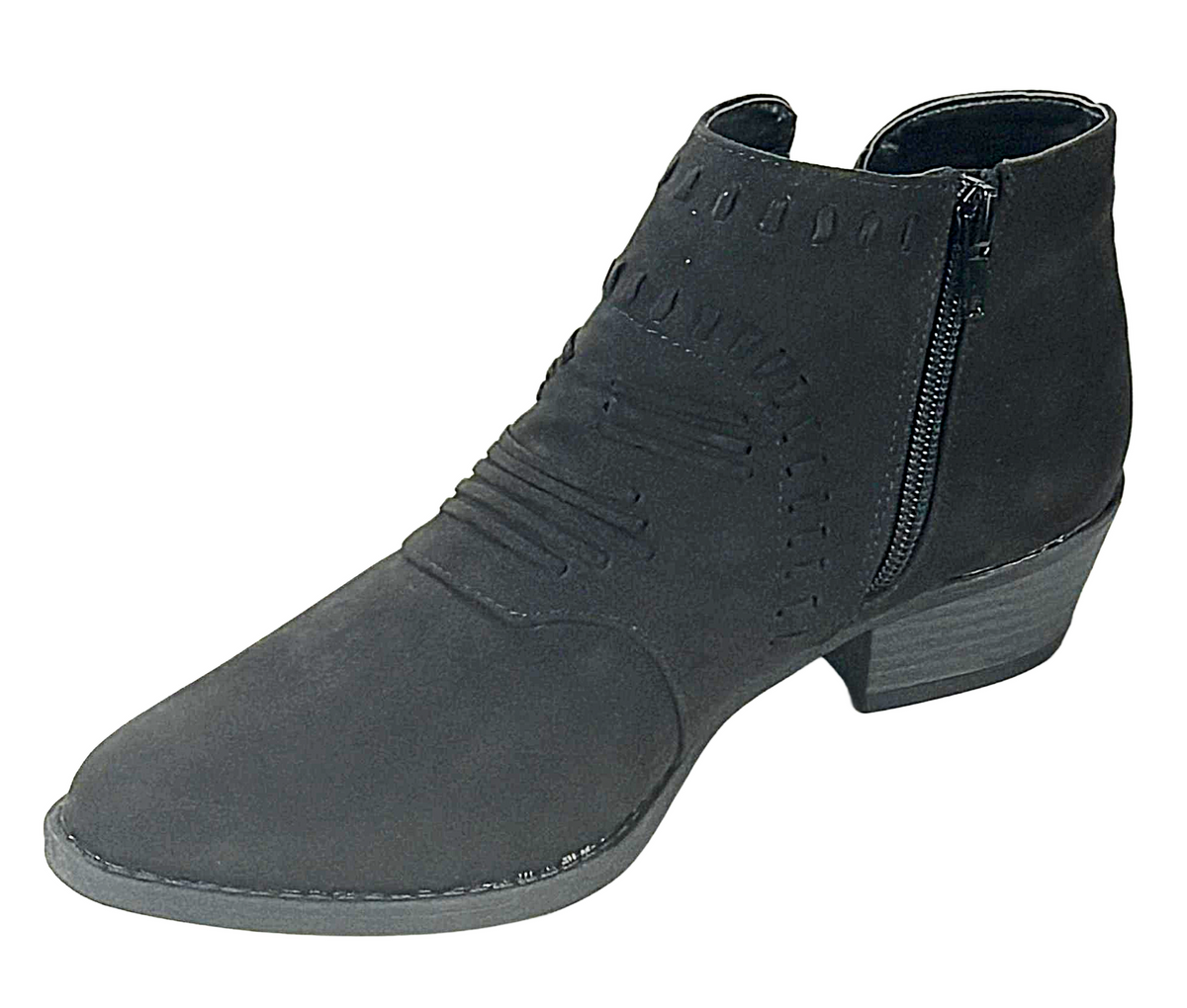 Qupid Sochi-152 Women Western Ankle Boot Low Heel Bootie