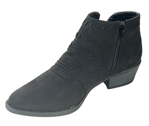 Qupid Sochi-152 Women Western Ankle Boot Low Heel Bootie