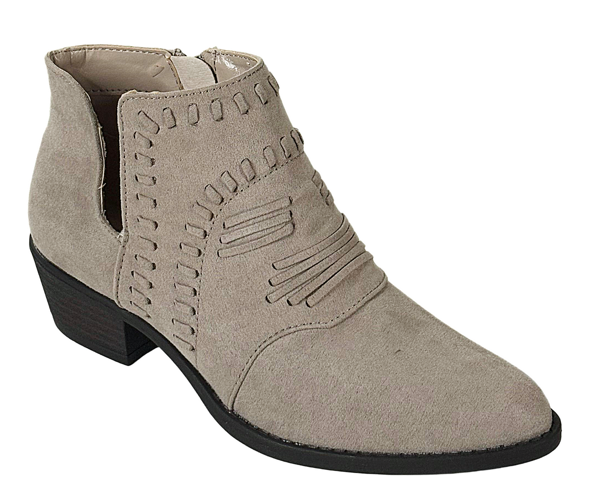 Qupid Sochi-152 Women Western Ankle Boot Low Heel Bootie