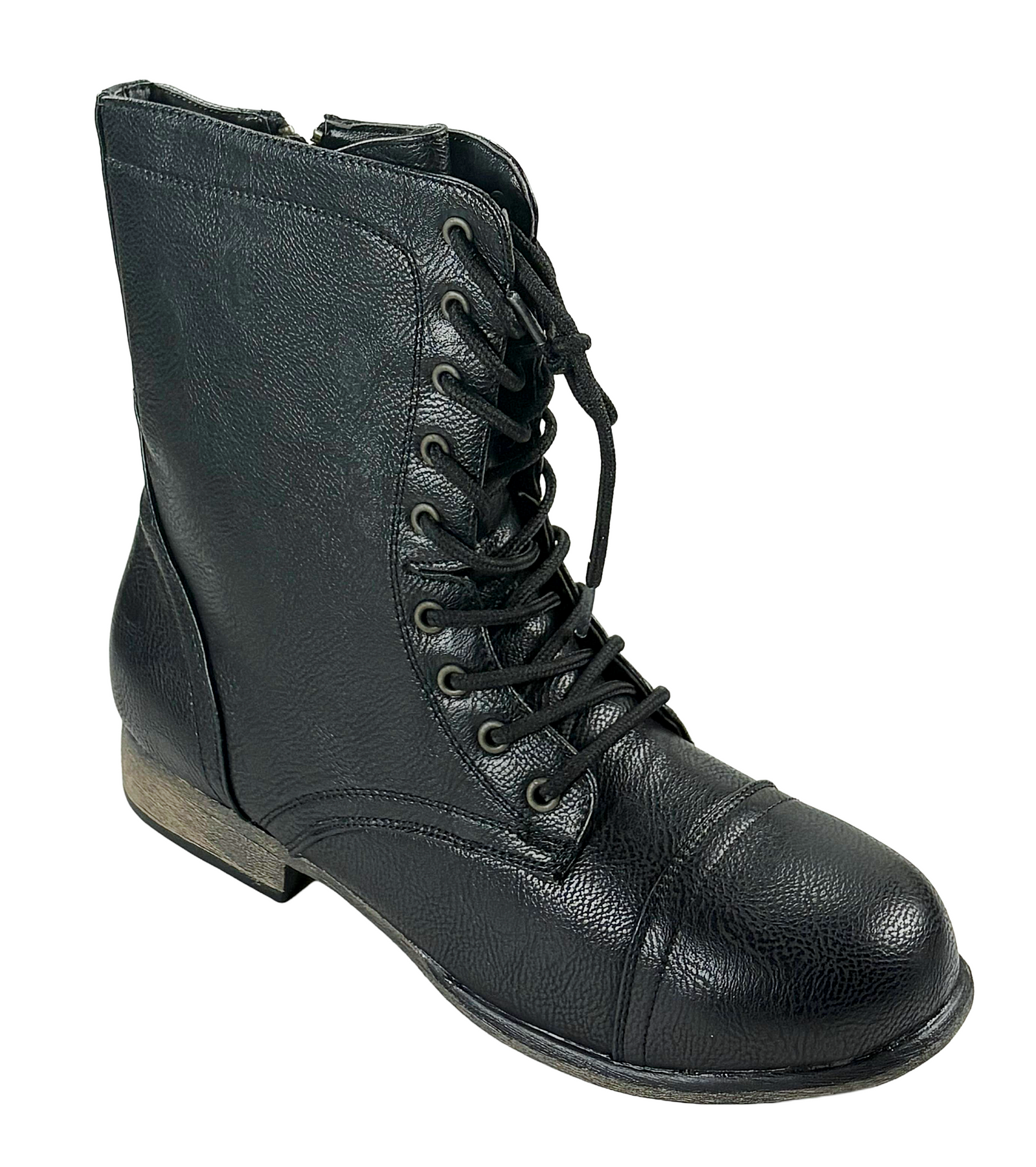 Bamboo Surprise-13 Women Lace Up Combat Ankle Boots