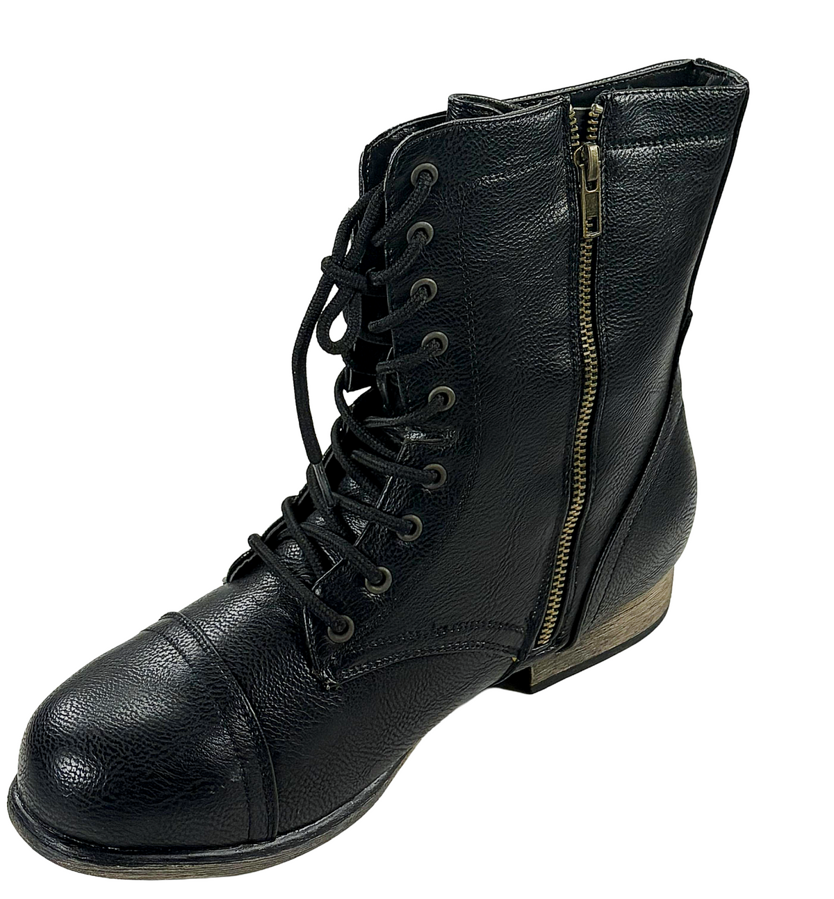 Bamboo Surprise-13 Women Lace Up Combat Ankle Boots