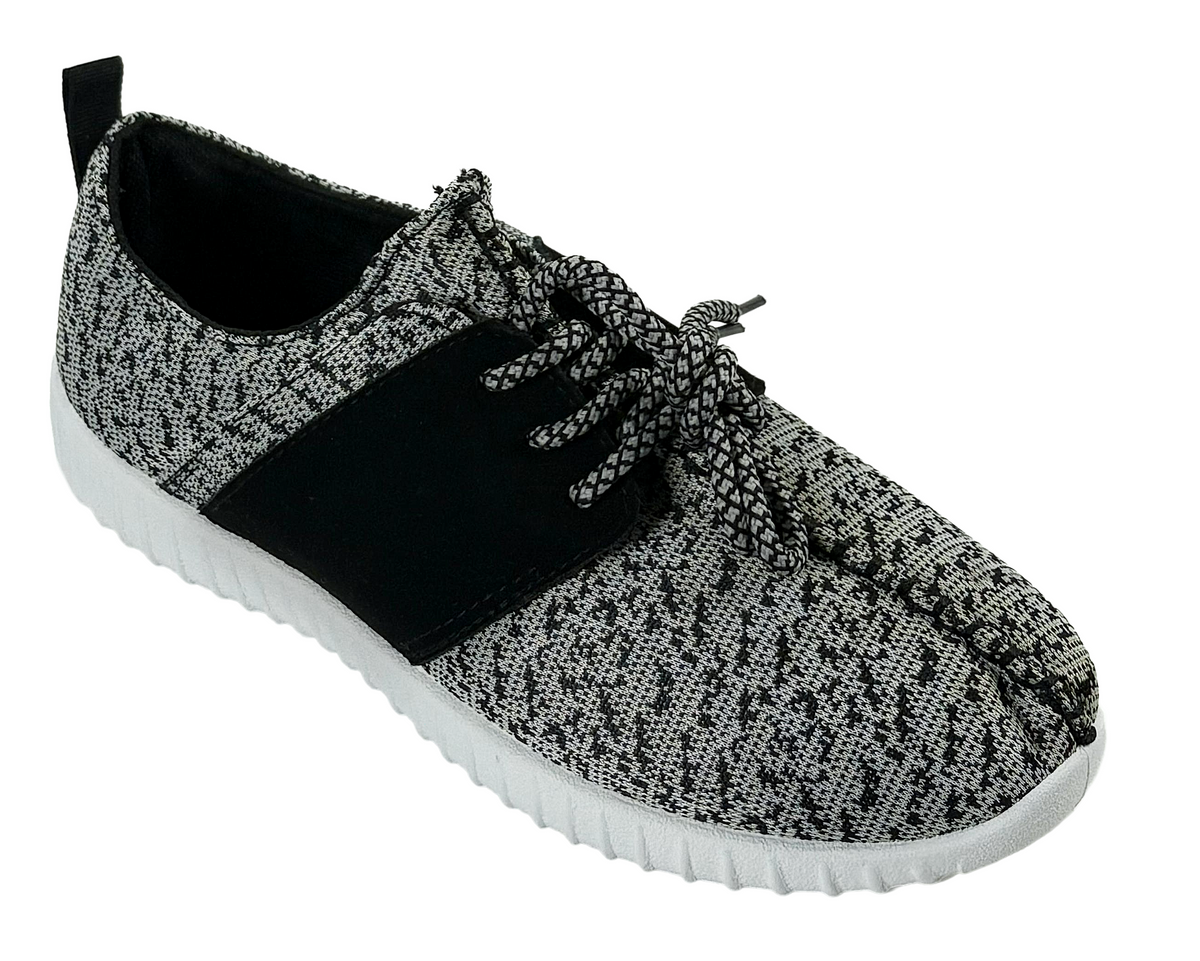 Bamboo Tilt-01S Women's Knit Lace-Up Casual Sneakers