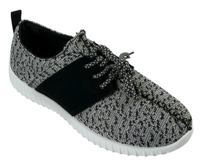 Bamboo Tilt-01S Women's Knit Lace-Up Casual Sneakers