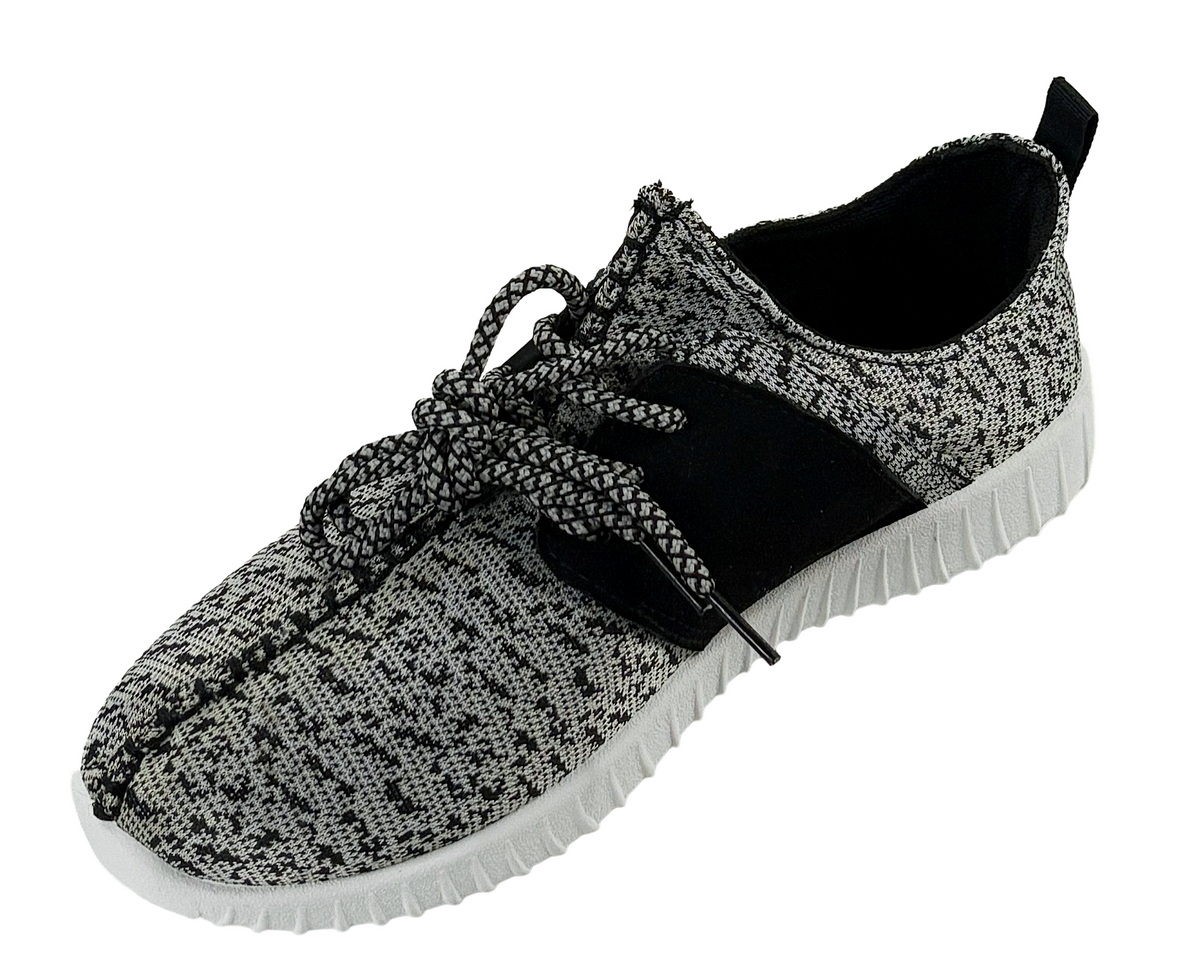 Bamboo Tilt-01S Women's Knit Lace-Up Casual Sneakers