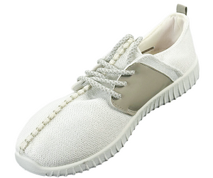 Bamboo Tilt-01S Women's Knit Lace-Up Casual Sneakers
