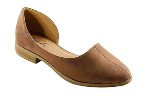 Qupid Tuxedo-74 Women’s Casual D’Orsay Flat Shoes Nude