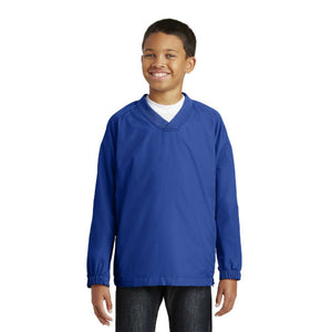 Sport-Tek Youth V-Neck Raglan Wind Shirt. YST72