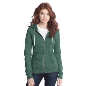 District - Juniors Marled Fleece Full-Zip Unisex Hoodie DT292