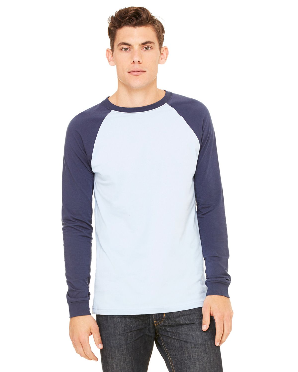 Bella + Canvas 3000C Men's Jersey Long-Sleeve Baseball T-Shirt