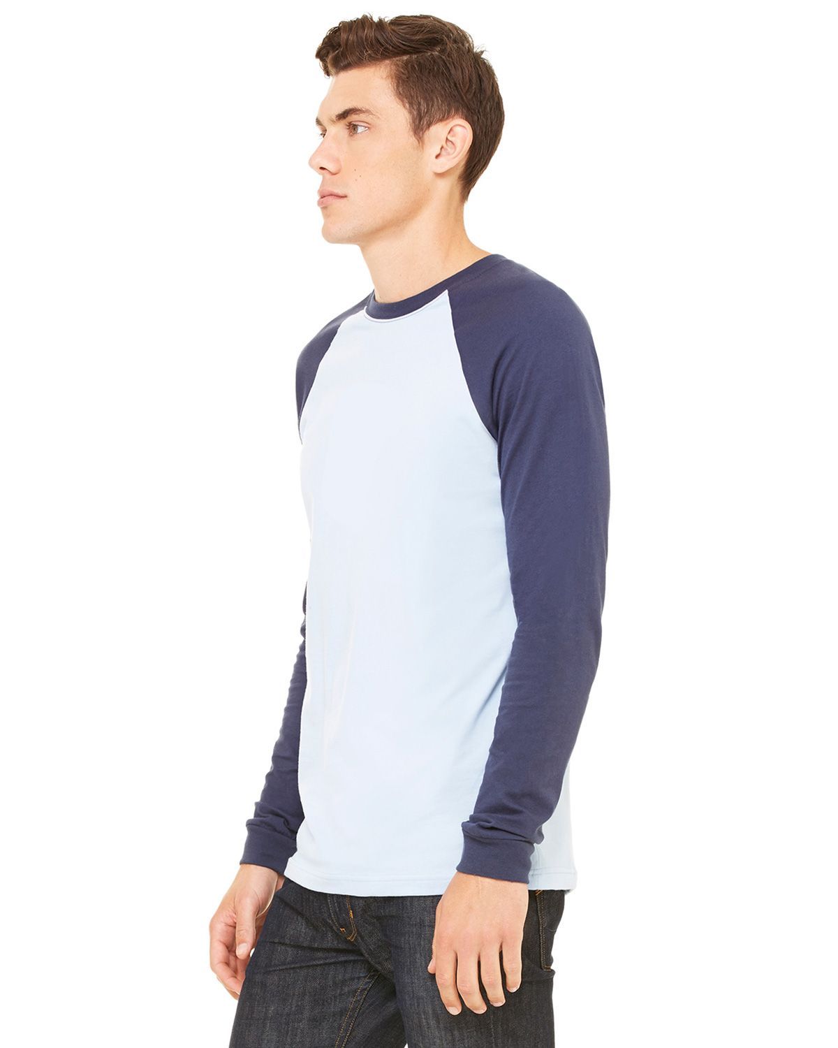 Bella + Canvas 3000C Men's Jersey Long-Sleeve Baseball T-Shirt