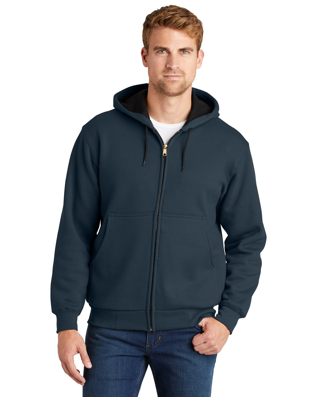CornerStone - Heavyweight Full-Zip Hooded Sweatshirt with Thermal Lining.  CS620