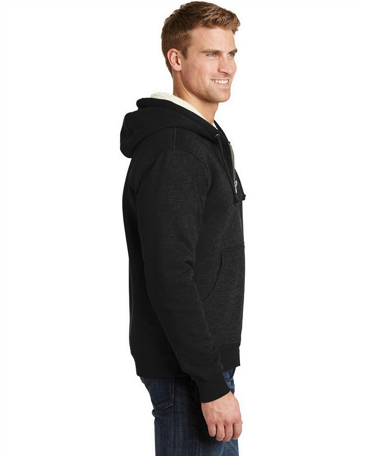 CornerStone Heavyweight Sherpa-Lined Hooded Fleece Jacket. CS625
