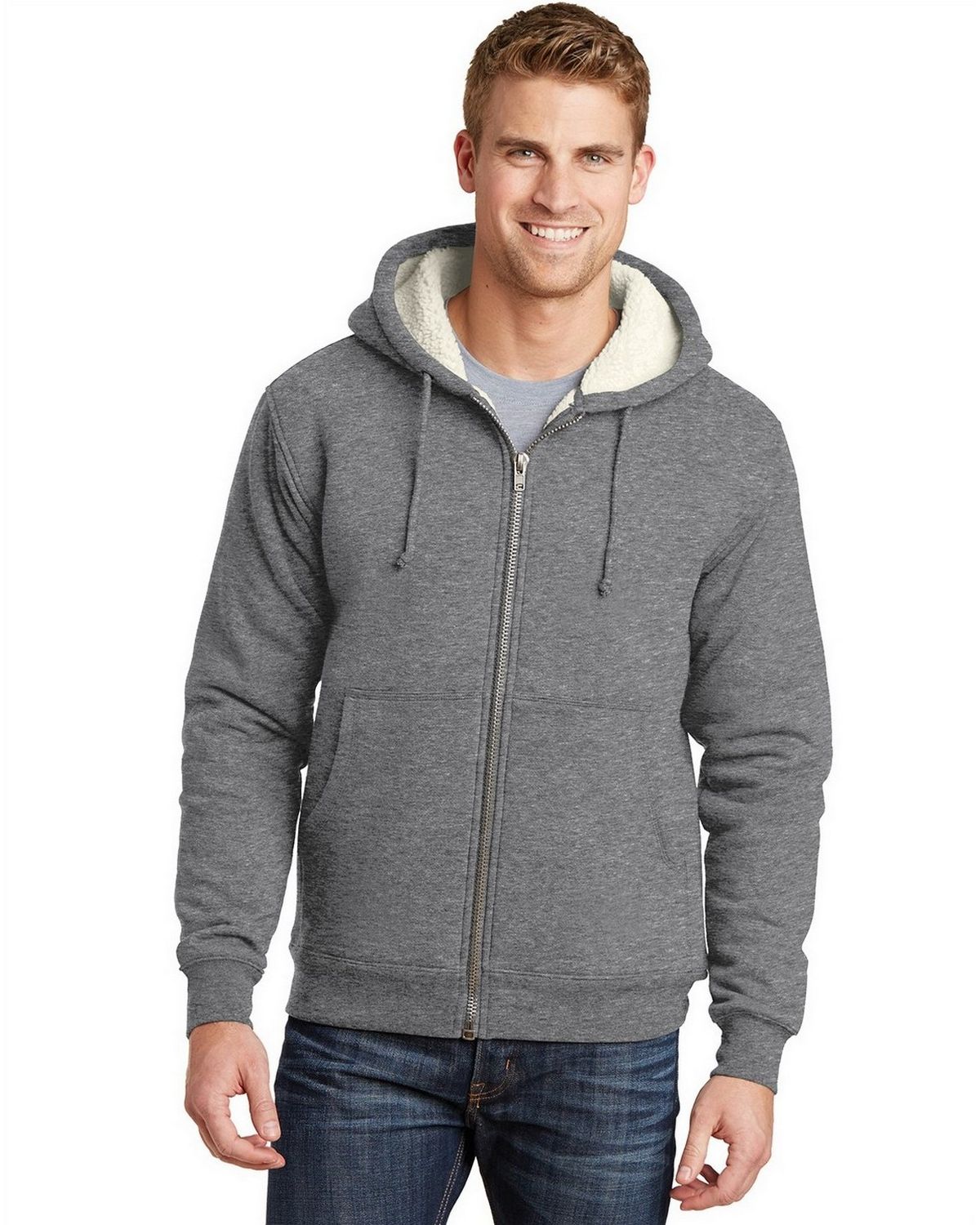 CornerStone Heavyweight Sherpa-Lined Hooded Fleece Jacket. CS625