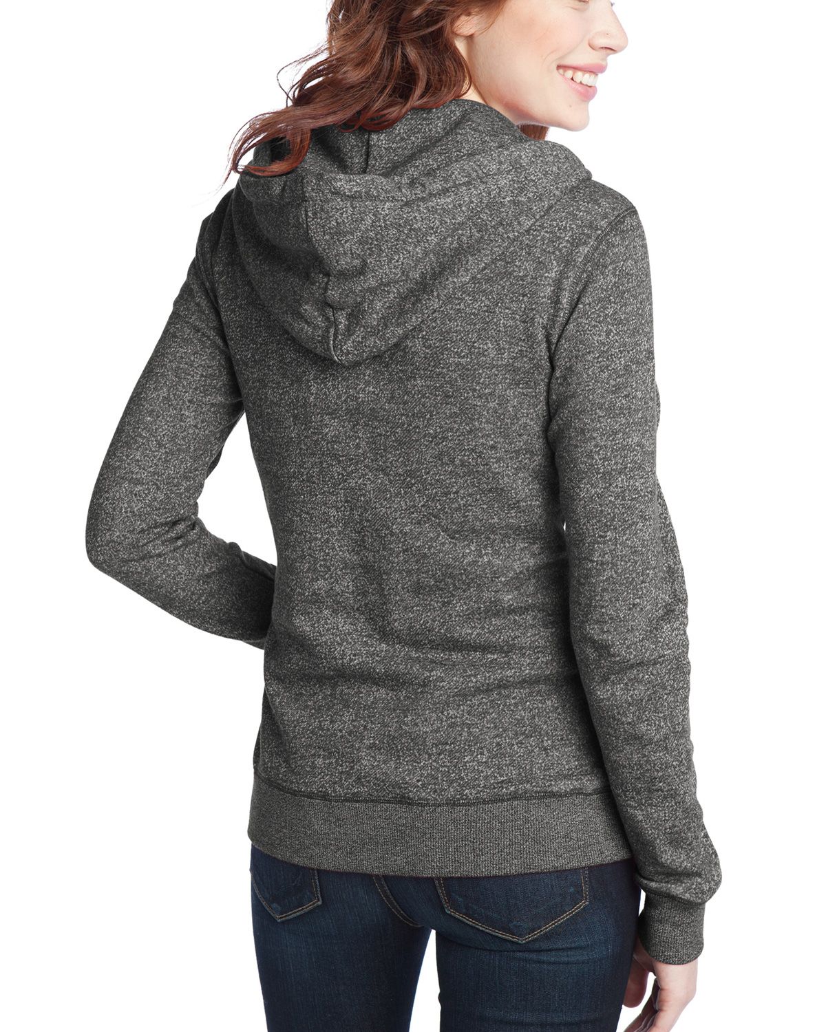 District - Juniors Marled Fleece Full-Zip Unisex Hoodie DT292