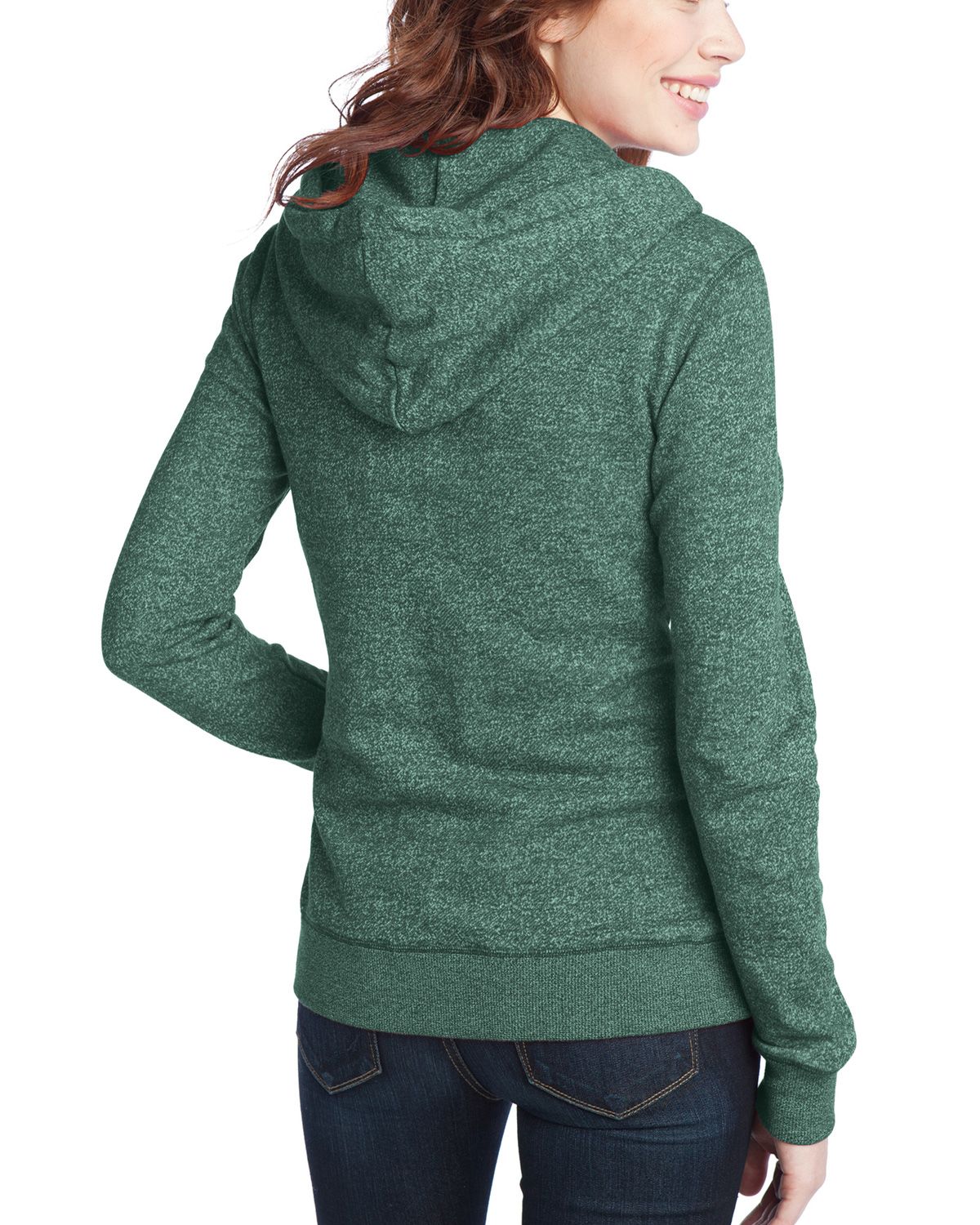 District - Juniors Marled Fleece Full-Zip Unisex Hoodie DT292