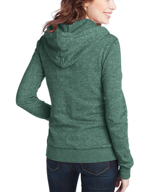 District - Juniors Marled Fleece Full-Zip Unisex Hoodie DT292