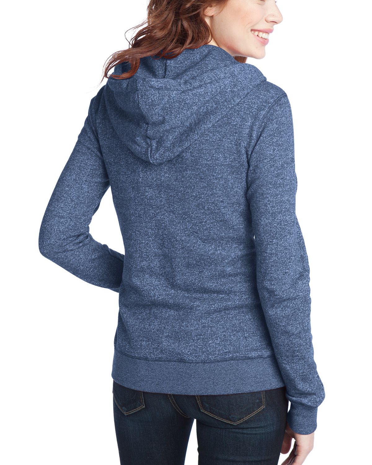 District - Juniors Marled Fleece Full-Zip Unisex Hoodie DT292