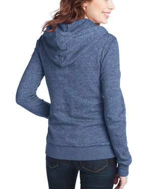 District - Juniors Marled Fleece Full-Zip Unisex Hoodie DT292