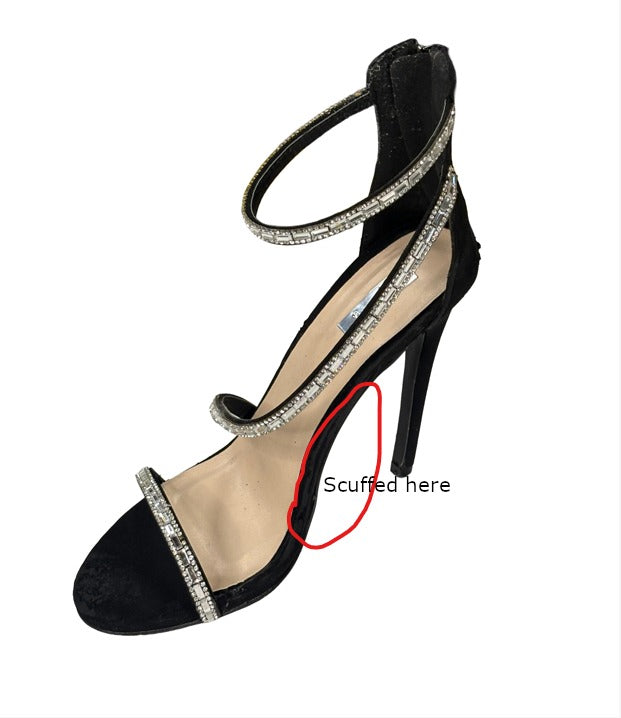 Qupid Glee-330X Rhinestone Strappy Stiletto Heels