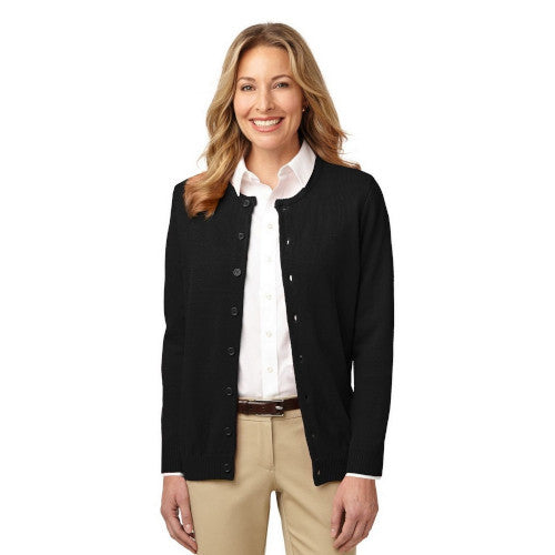 Port Authority Ladies Value Jewel-Neck Cardigan Sweater. LSW304