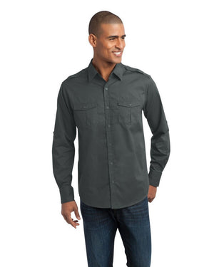 Port Authority S649 Men's Stain-Resistant Roll Sleeve Twill Shirt
