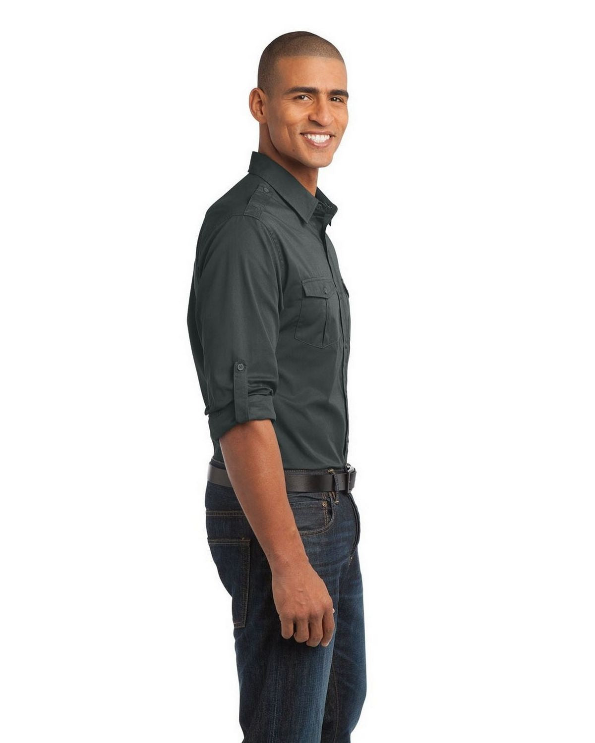 Port Authority S649 Men's Stain-Resistant Roll Sleeve Twill Shirt