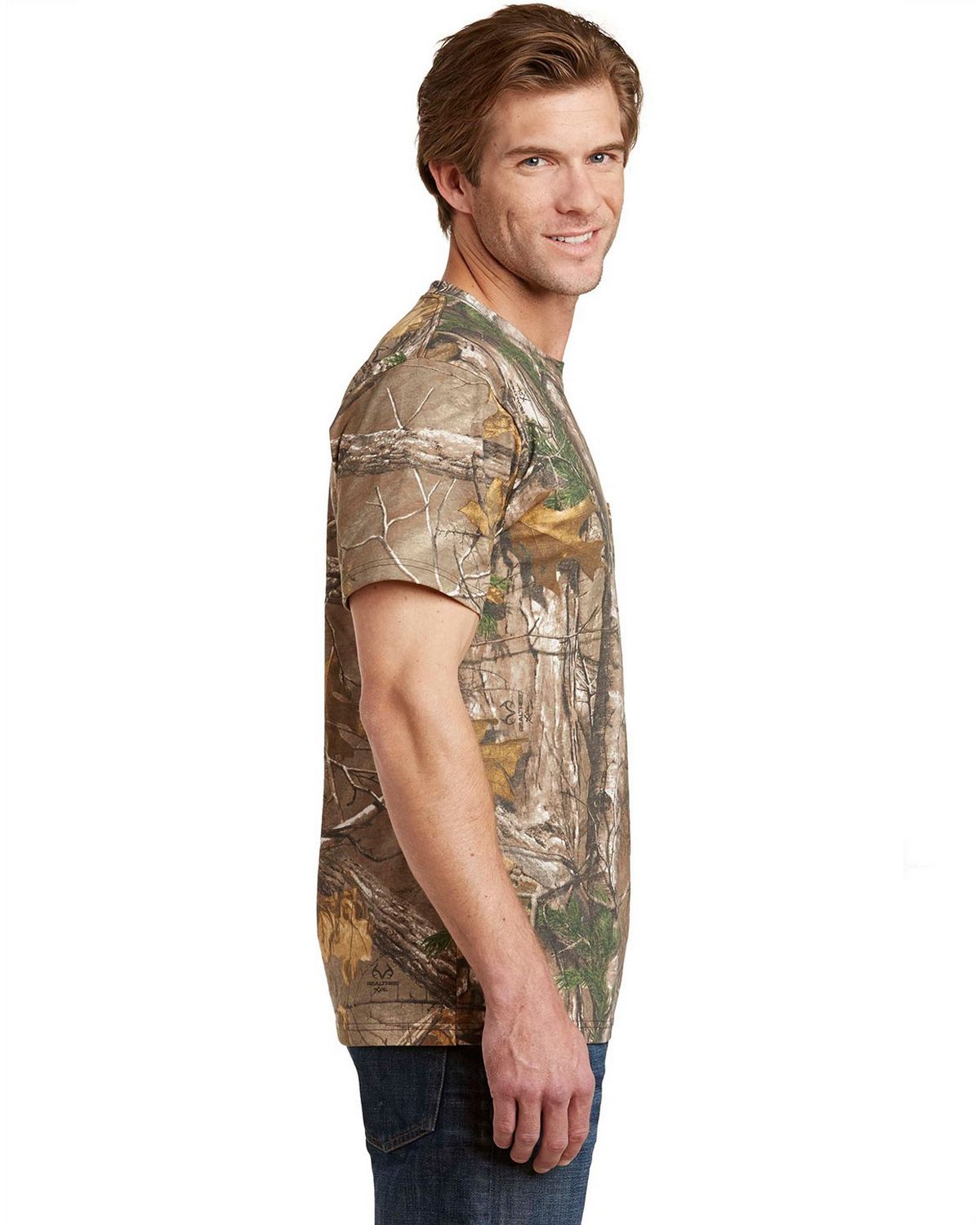 Russell Outdoors S021R Men's Realtree Explorer 100% Cotton T-Shirt With Pocket