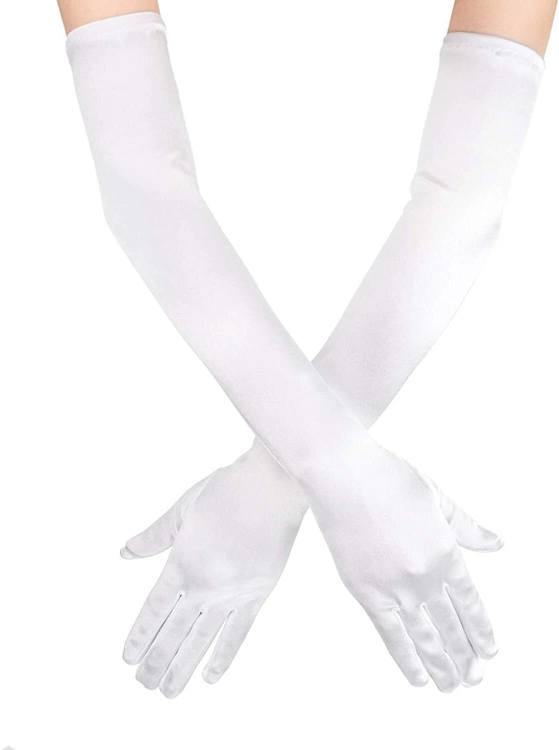 Gloves Ladies Long 20" White Glamour -Wedding -Prom -Theater Costume Gloves