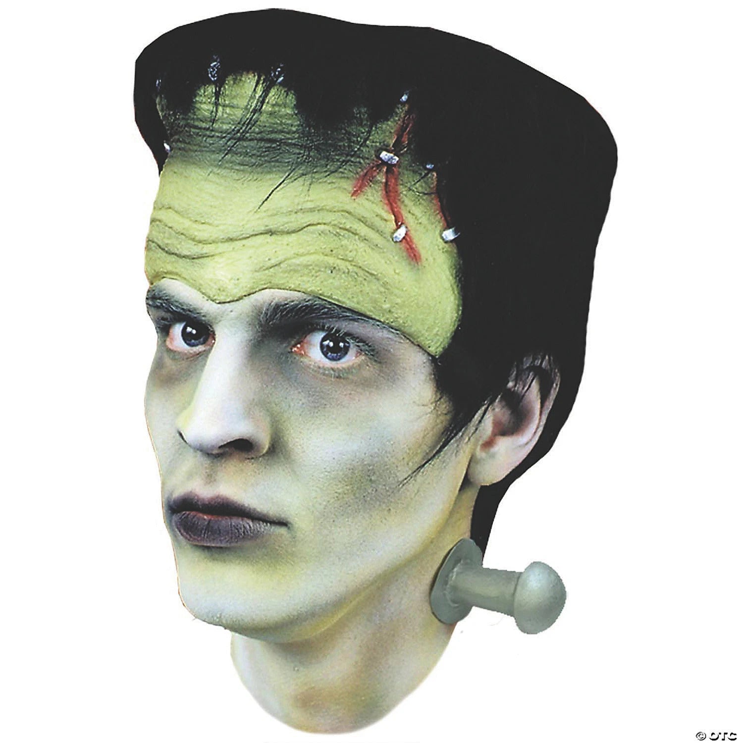 Frankenstein Monster Latex Headpiece Mask with Hair & Neck Bolts