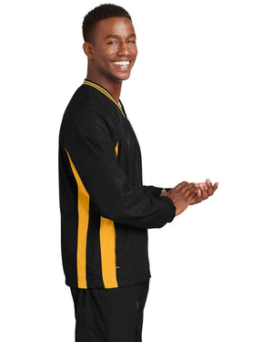 Sport-Tek Tipped V-Neck Raglan Wind Shirt. JST62