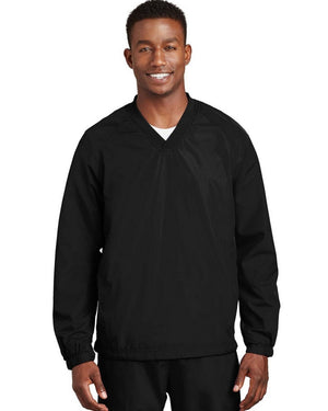 Sport-Tek V-Neck Raglan Wind Shirt. JST72