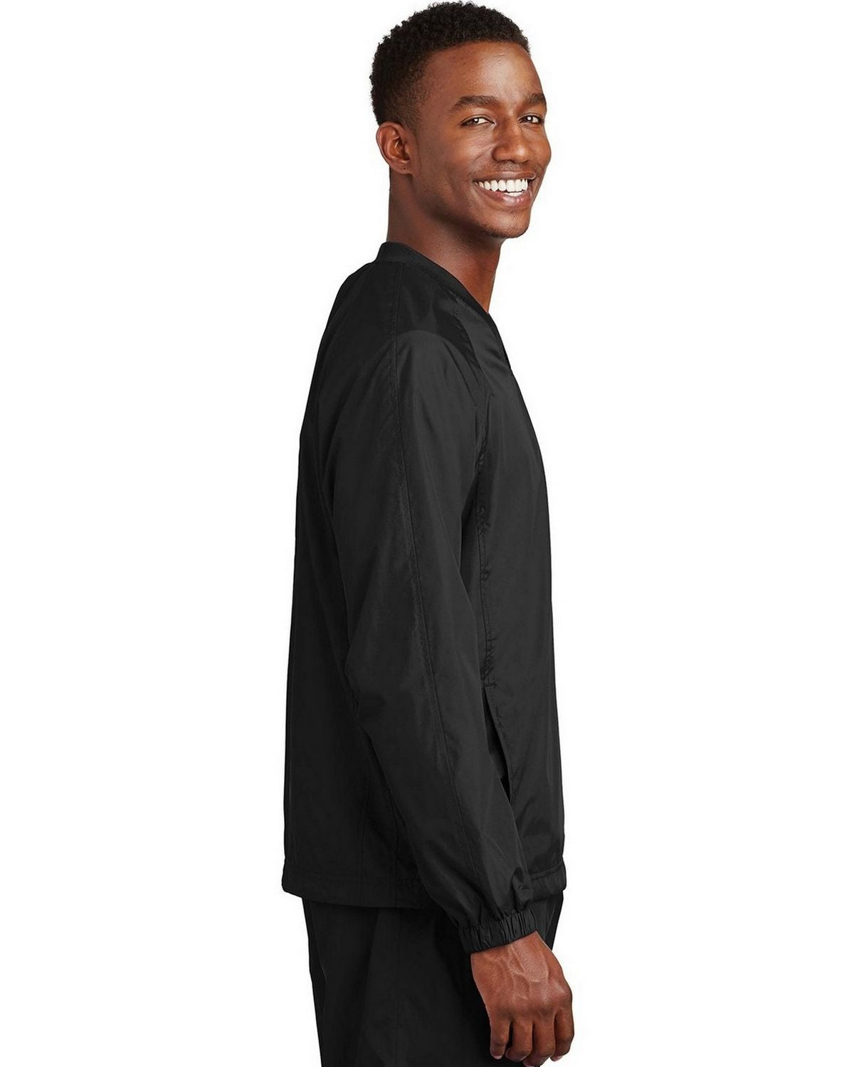 Sport-Tek V-Neck Raglan Wind Shirt. JST72