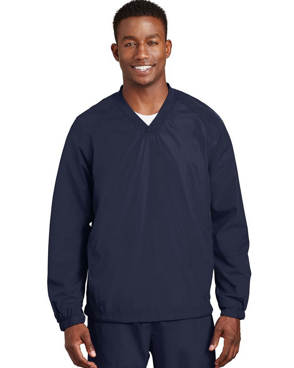 Sport-Tek V-Neck Raglan Wind Shirt. JST72