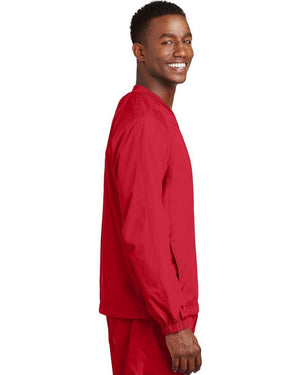 Sport-Tek V-Neck Raglan Wind Shirt. JST72