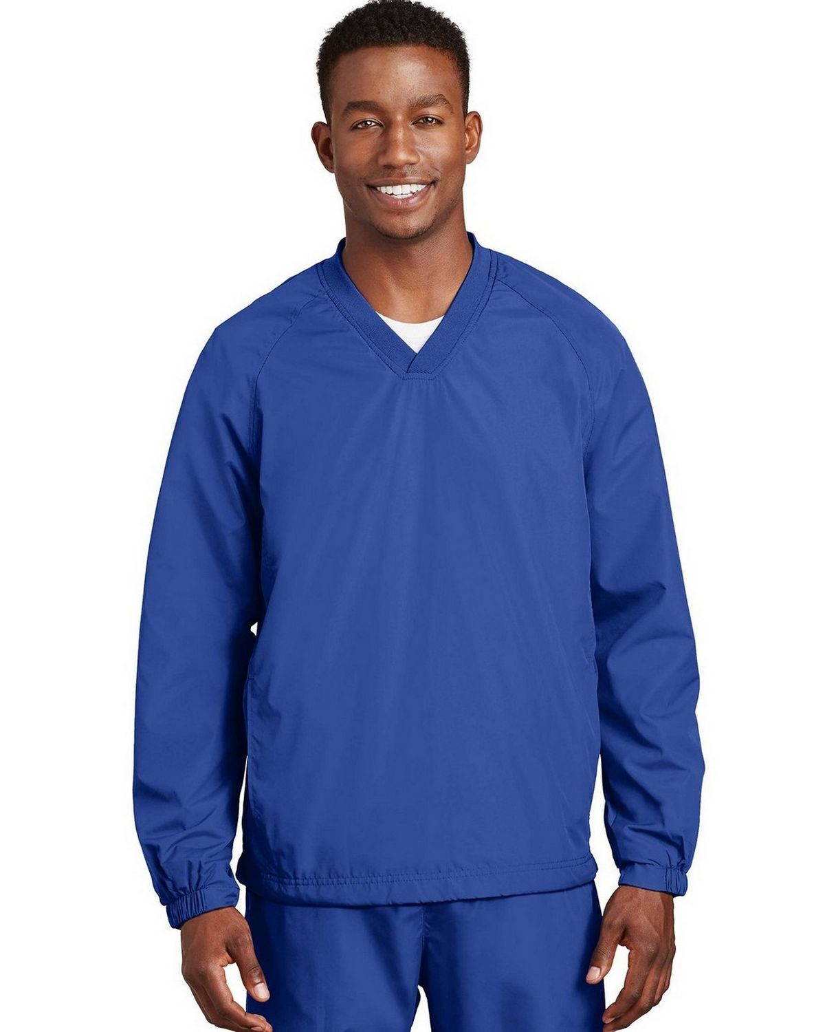 Sport-Tek V-Neck Raglan Wind Shirt. JST72