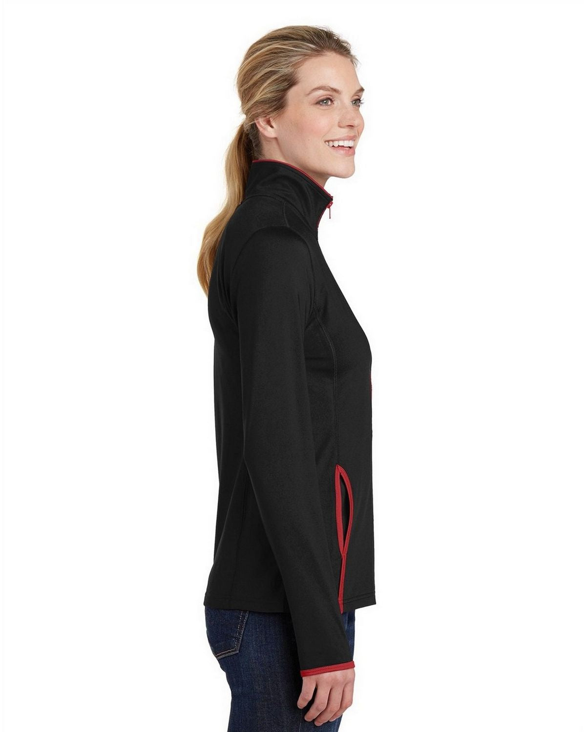 Sport-Tek LST853 Women's Sport-Wick Stretch Contrast Full-Zip Jacket