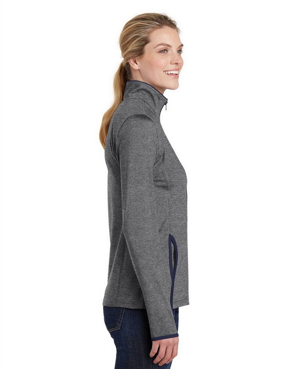 Sport-Tek LST853 Women's Sport-Wick Stretch Contrast Full-Zip Jacket