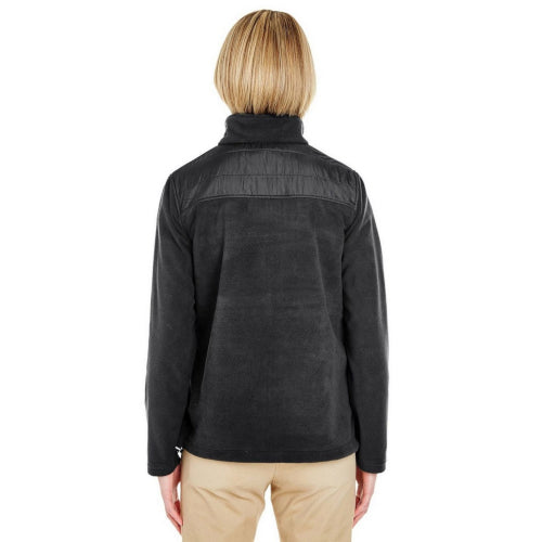 UltraClub Ladies' Fleece Jacket with Quilted Yoke Overlay - 8493