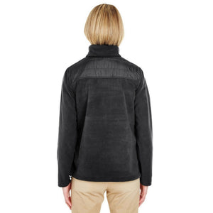 UltraClub Ladies' Fleece Jacket with Quilted Yoke Overlay - 8493