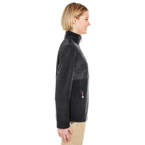 UltraClub Ladies' Fleece Jacket with Quilted Yoke Overlay - 8493