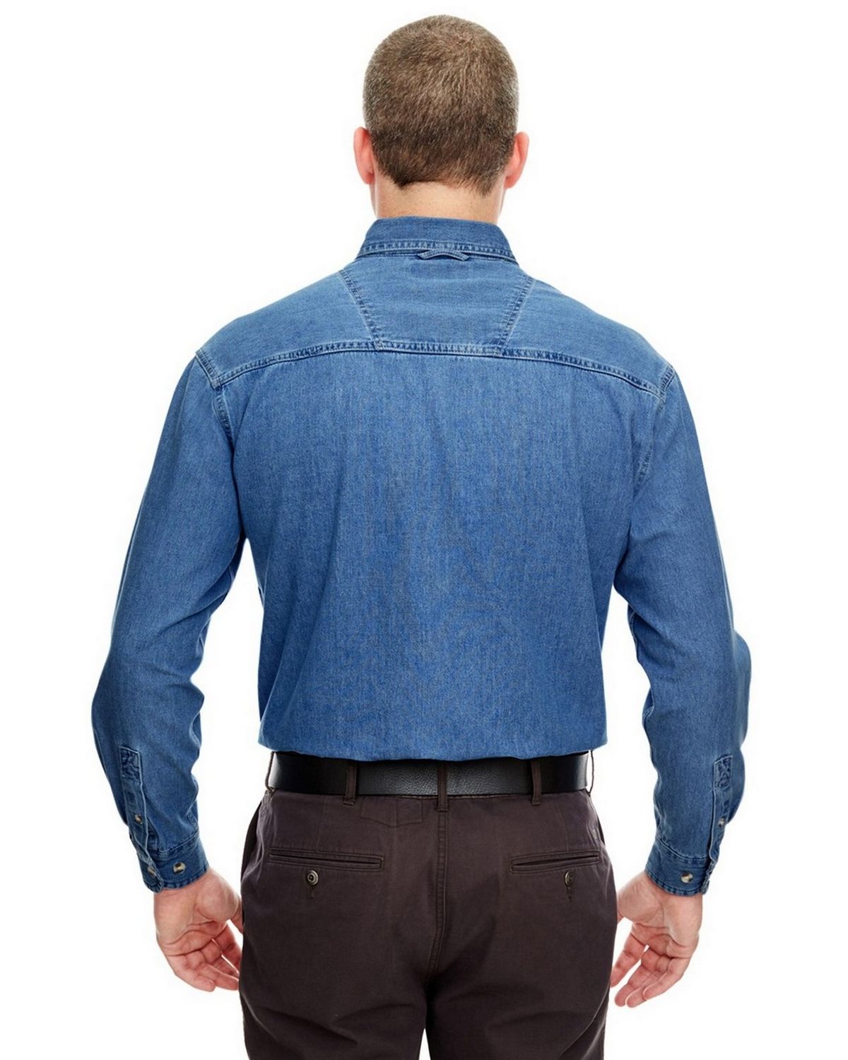 Ultraclub 8960 Men's Long-Sleeve Denim Shirt