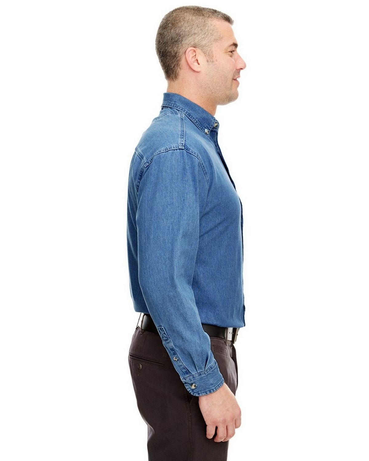 Ultraclub 8960 Men's Long-Sleeve Denim Shirt