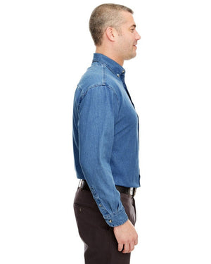 Ultraclub 8960 Men's Long-Sleeve Denim Shirt