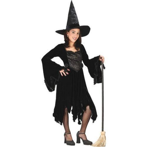 Velvet Witch Black Child Costume Full Sleeves Fancy Dress Funworld