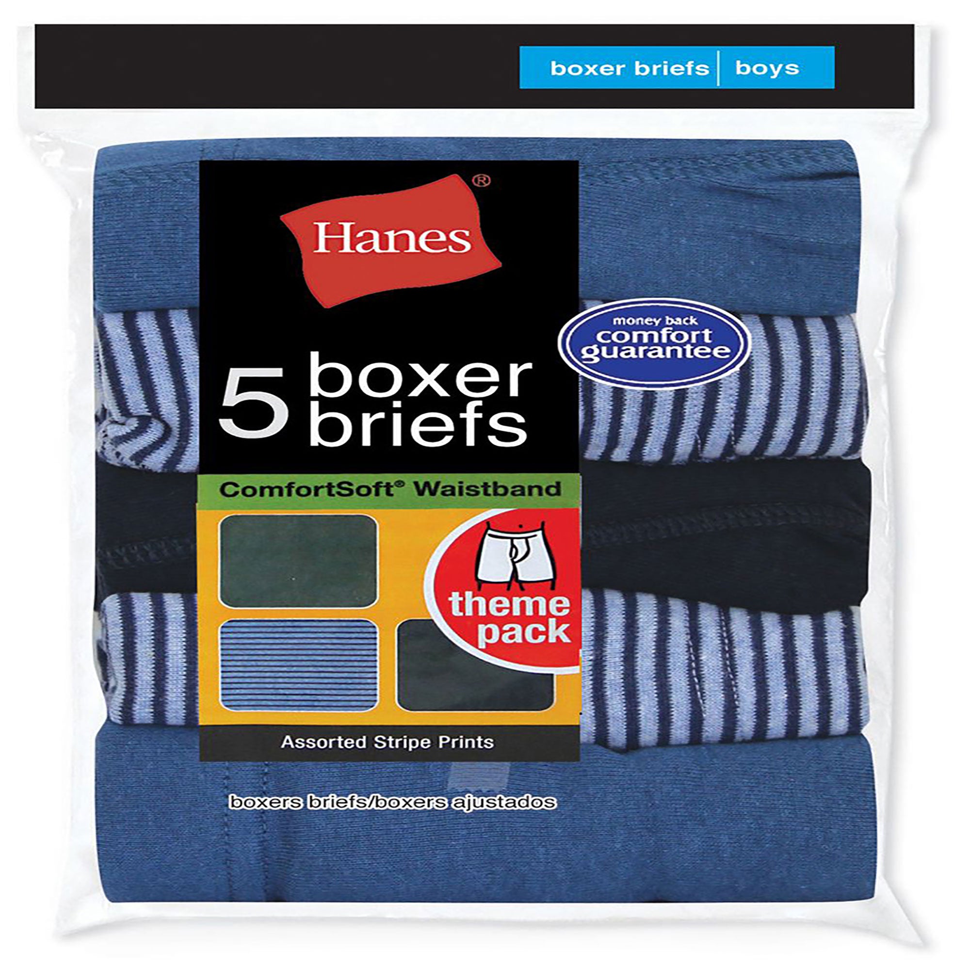 Hanes Boy's Stripe Boxer Brief 5-Pack-B755P5