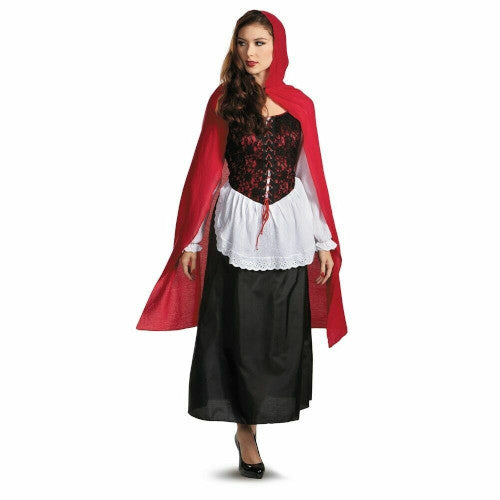 Womens Adult Red Riding Hood Costume Lacey Bodice